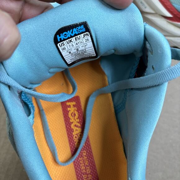 Hoka One One Clifton 8 Womens Size 9 Blue Red Walking Running Shoes Sneakers - Picture 12 of 12